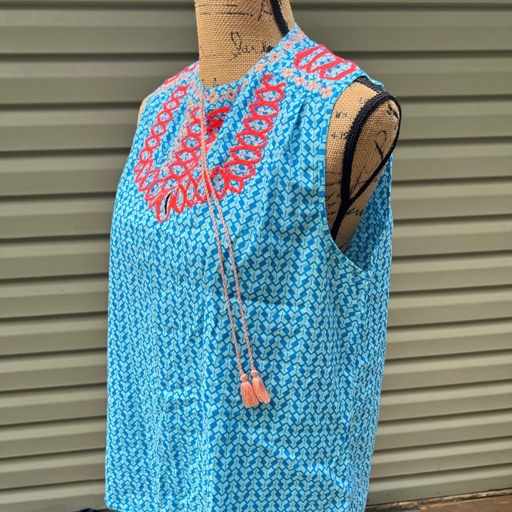 5/25 JCrew Factory embroidered sleeveless tunic size 14